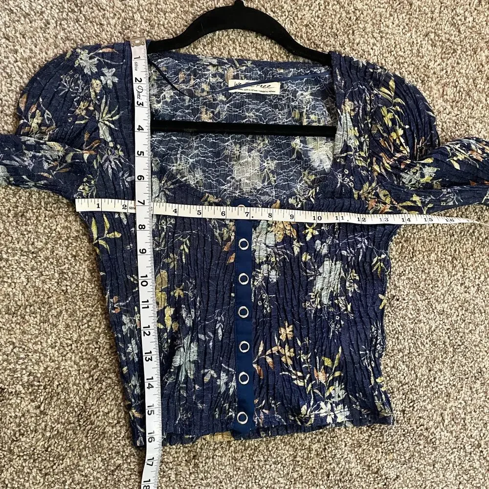 Free People Angelina Floral Print Crop Top Extra Small